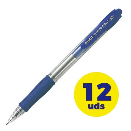 Pilot Super Grip Bolígrafo Retráctil Azul (Set de 12)